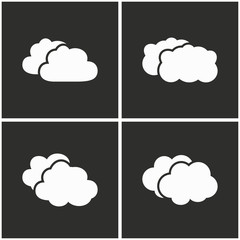 Clouds sky icon set.