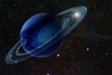 The gas giant in space space background . far sphere .  solar system    Elements of this image furnished by NASA . . 