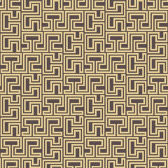Seamless background for your designs. Modern vector brown and golden ornament. Geometric abstract pattern