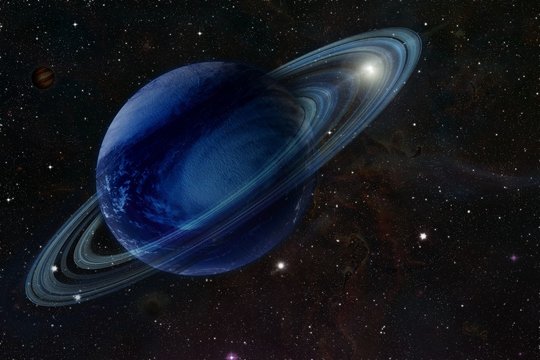 The gas giant in space space background . far sphere .  solar system    Elements of this image furnished by NASA . . 