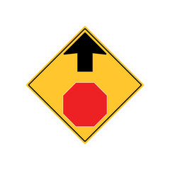 STOP AHEAD Road Sign Warning