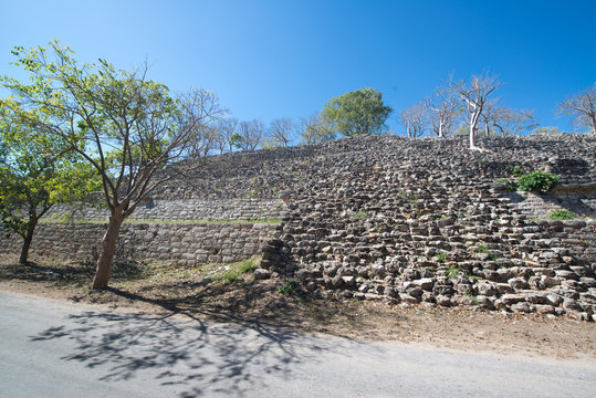 Kinich Kakmo Pyramid walls in Izamal, Mexico