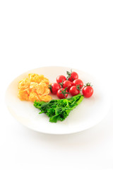 salad with boiled green rape blossoms