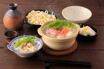 boiled meat with grated Japanese white radish