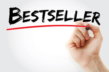 Hand writing Bestseller with marker, concept background