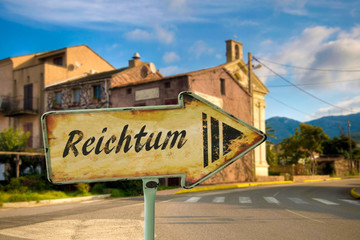 Fototapeta na wymiar Schild 198 - Reichtum