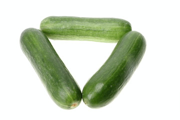 Triangle of green cucumbers