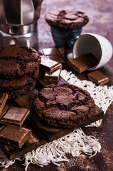 Fototapeta premium Round chocolate cookies