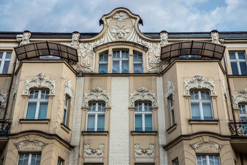 Fototapeta na wymiar Old apartment house in Katowice city, Poland