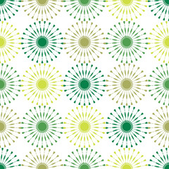 Seamless green vector geometric pattern.