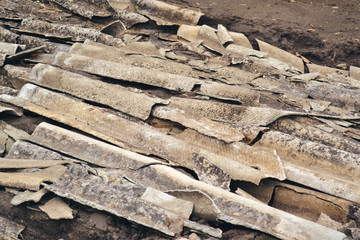 broken slate close-up