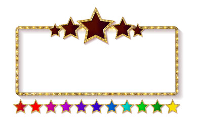 Retro frame with five stars