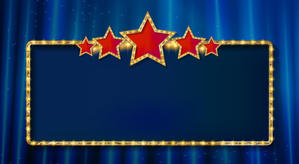 Retro frame with five stars © ilona_pitkin