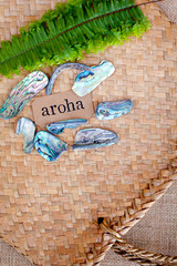 NZ - Kiwi - Maori theme - backgrounds and objects - maori word for love and respect (aroha)
