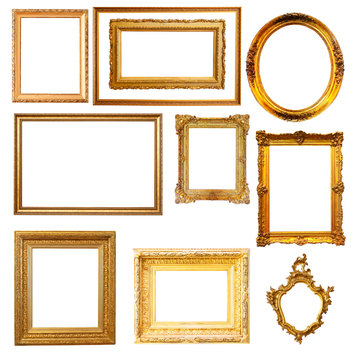 Set of   gold frames