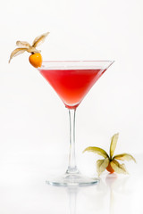 Exotic cocktails with ingredients on a light background