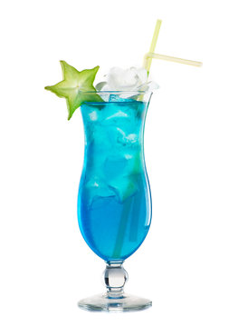 Exotic cocktail of blue color