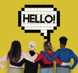 Hello Speech Bubble Pixelated Word Concept © Rawpixel.com