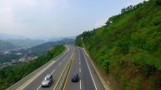 aereo car  Black Passing highway