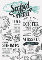 Seafood menu restaurant. - 143397312