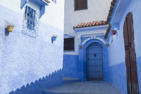 Alley with Door in the Medina of Chefchaouen