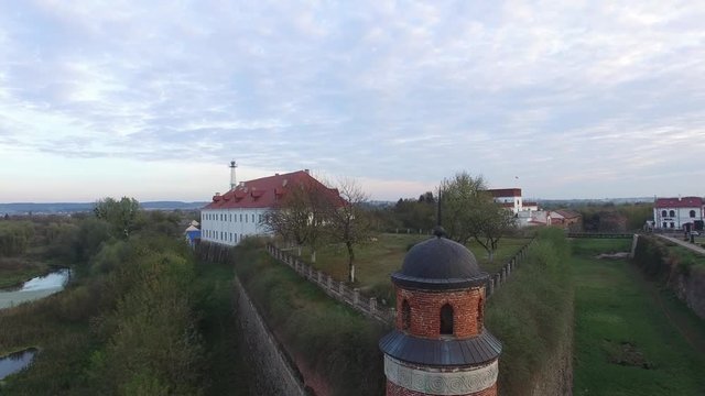 Castle in Dubno, Ukraine, aerial, top view