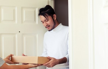 Fototapeta premium door to door delivery concept.