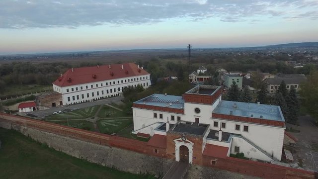 old Castle in Dubno, Ukraine, aerial, top view