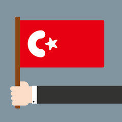 Hand holding flag Turkey