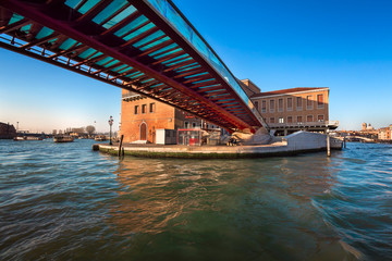 Constitution Bridge and Ferrovia Station in Venice, Italy