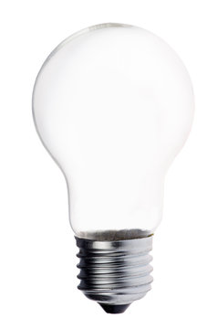 empty electric lamp bulb isolated on white