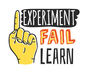 Text template for design Experiment, fail, learn, Sport Motivation Quote, Positive typography