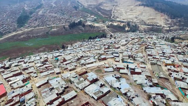 Aerial Bogota Slum Poverty Colombia