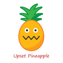 Card Pineapple Emotions. Vector illustration.