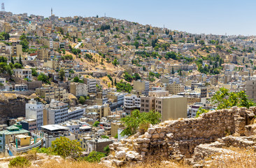 Obraz premium Cityscape of Amman downtown from the Citadel
