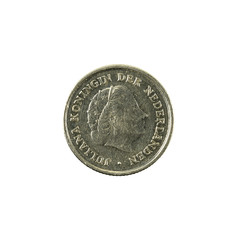 10 dutch cent coin (1973) reverse isolated on white background
