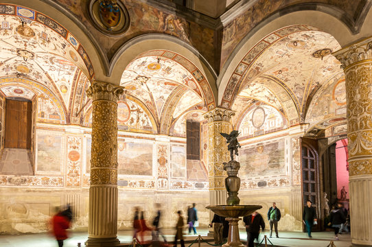 Patio du Palazzo Vecchio à Florence, Toscane, Italie