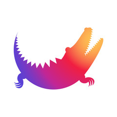 Crocodile rainbow icon made of circles. Vector illustration