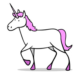 Rosa Cartoon Einhorn als magisches Fabelwesen