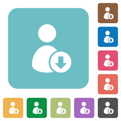 Move down user rounded square flat icons