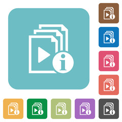 Playlist information rounded square flat icons