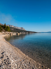 Scenic pebble beach in Tucepi
