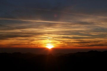 sunrise on Moses Mountain Sinai
