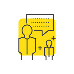 bubble talk Team BUSINESS yellow mark icon