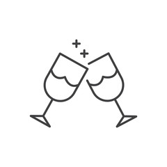 Clink glasses Line Icon Style