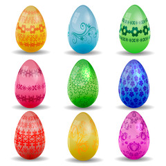 Easter eggs isolated on white background