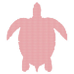 Sea turtle textured heart isolated on white