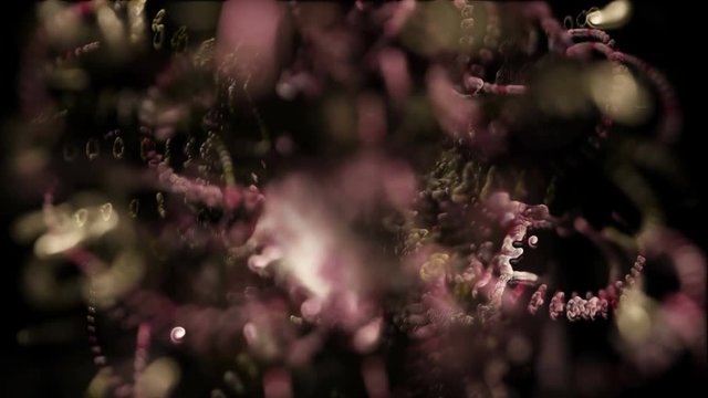 Virus 011: Zoom into microscopic viral particles.