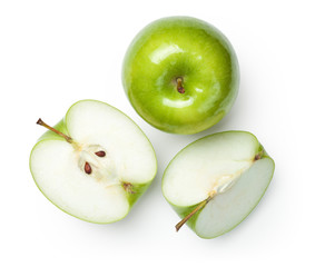 Granny Smith Apples on White