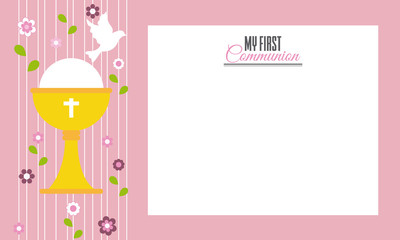 my first communion.Invitation card. Space for text